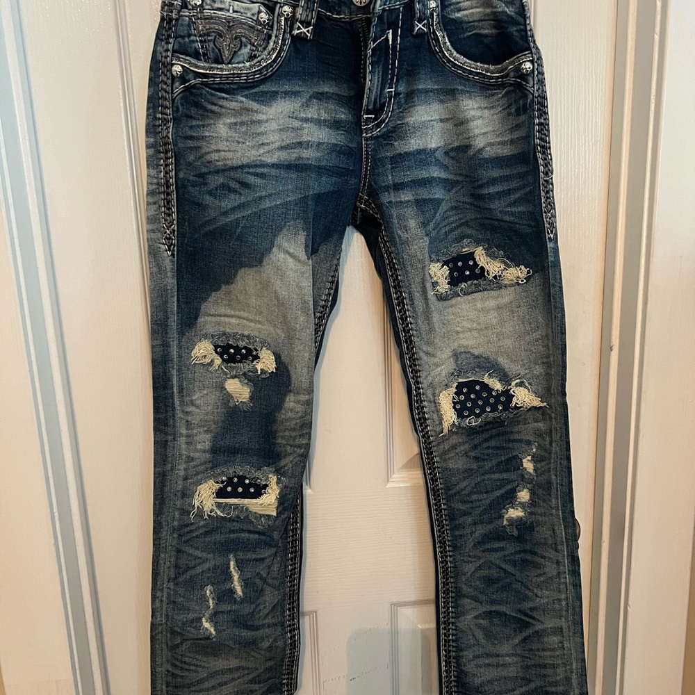 Rock Revival Kidd Rhinestone straight men’s jeans